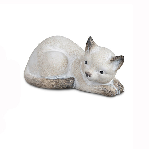 Foto Katze liegend Keramik creme braun 15x7cm von formano - maurer-gentlefield.com